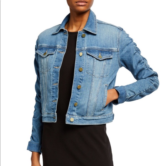Frame Denim Jackets & Coats Frame Denim Jacket Le Vintage Ruched